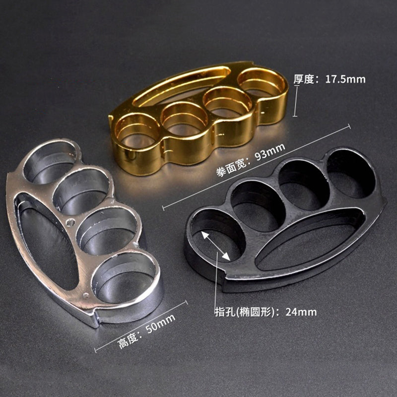 Mini portable metal brass knuckles duster boxing training fitness