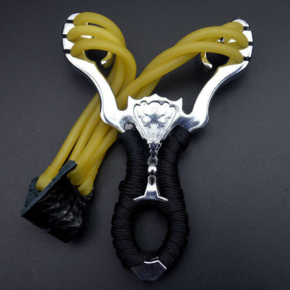 Wolverine Slingshot Powerful Leather Tape Three Card Metal Slingshot Lifesaving Multi-Use Gear