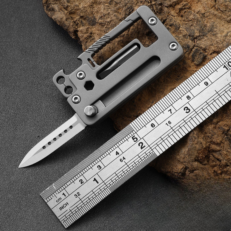 Multifunctional Titanium Pocket Knife Hiking Buckle Bottle Opener Tool