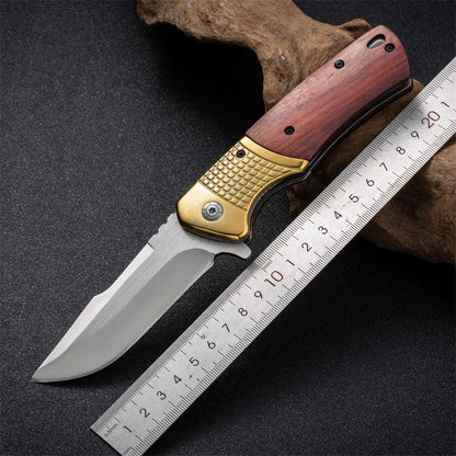 Wooden Handle Outdoor Folding Knife Camping Survival Knives