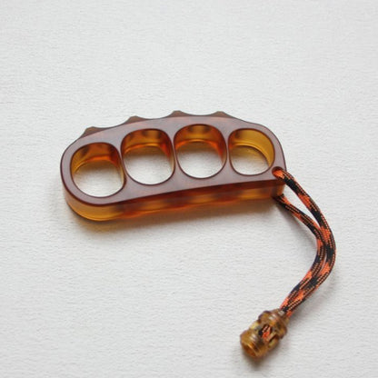 Large Amber Pea Knuckle Duster Defense Window Breaking EDC Tool