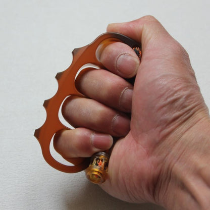 Large Amber Pea Knuckle Duster Defense Window Breaking EDC Tool