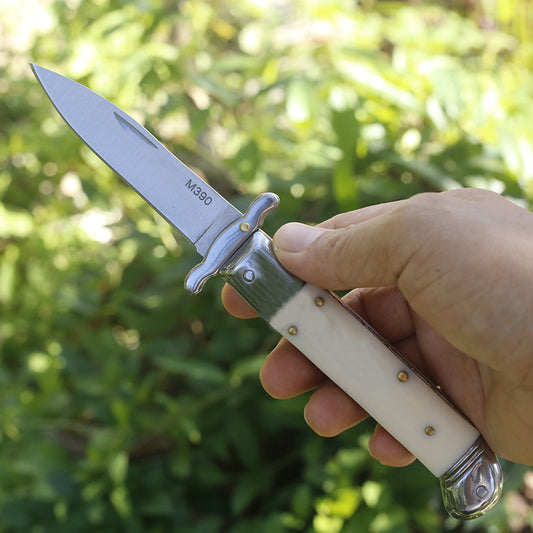 Beef Bone Handle Folding Knife Camping Portable Tactical Knives