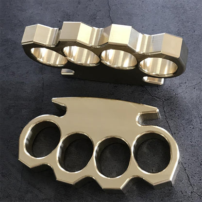 Solid Brass Knuckle Duster Finger Buckle Self-defense Broken Window EDC Tool Boxing Training Combat Gear