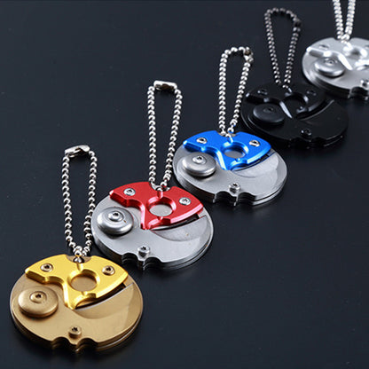 Mini Coin Knife Keychain Pendant EDC Defense