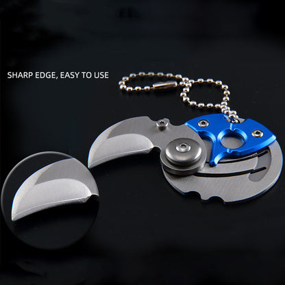 Mini Coin Knife Keychain Pendant EDC Defense