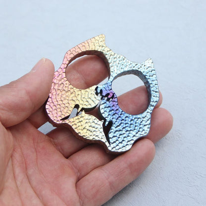 Dog Head Titanium Knuckle Duster Self Defense EDC Decoration