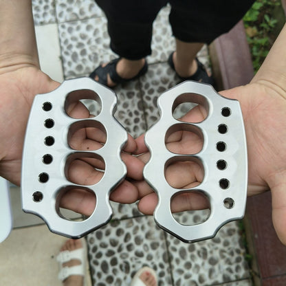 Solid Steel Knuckle Duster Boxing Broken Window Defense Tool