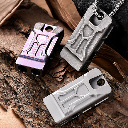 High Decibel Titanium Whistle Double Barrel