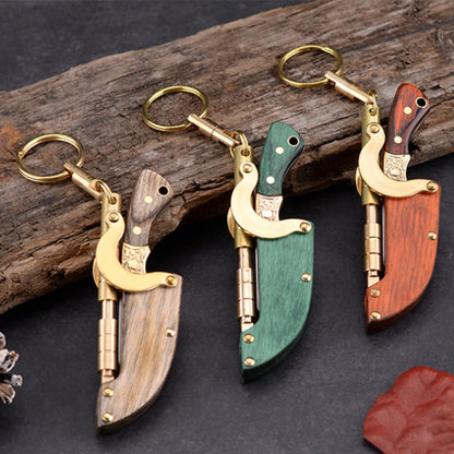 Self-elastic Sheath Mini Straight Knife Keychain Portable Pocket Knives