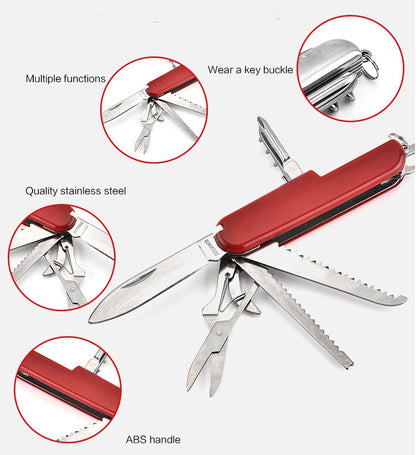 Multifunctional Folding Knife Saw Scissors Bottle Opener