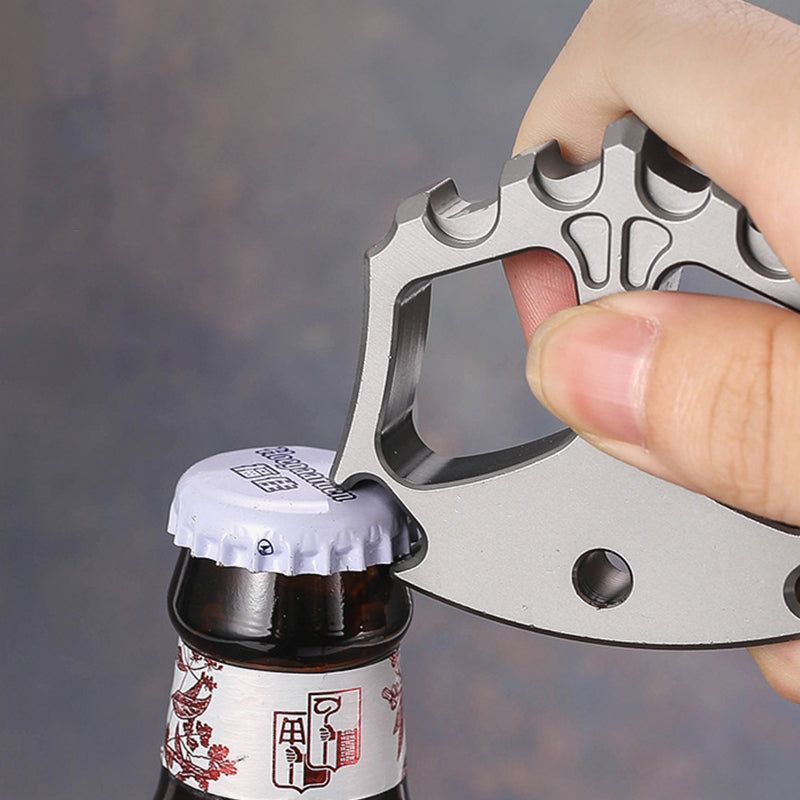 Solid Steel Knuckle Duster Window Breaker Self-defence Bottle Opener Tool