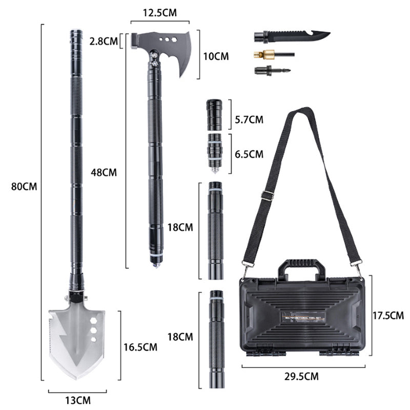 Multifunctional Soldier Shovel Axe Suit Camping Survival Toolbox