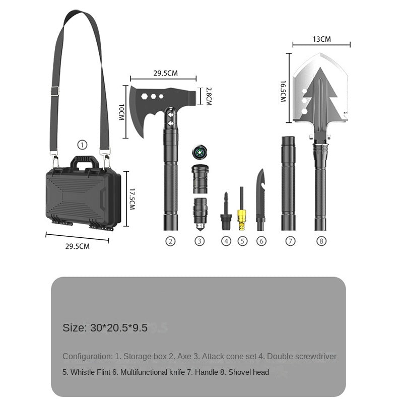 Multifunctional Soldier Shovel Axe Suit Camping Survival Toolbox