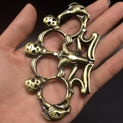 Sheep Skull Knuckle Duster Finger Tiger Martial Arts Practice Four Fingers Hand Clasp Boxing Ring Combat Protective Gear EDC Tools