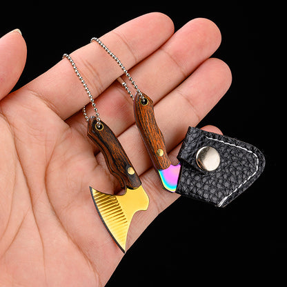 Mini Keychain Pocket Knife Creative Backpack Charm Portable Unwrapped Axe