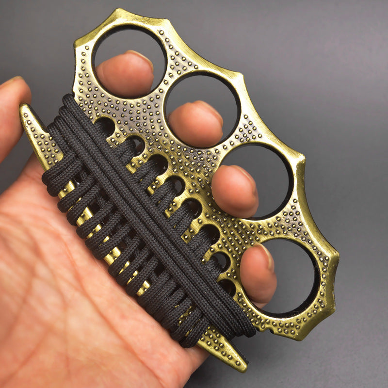 Outdoor self-defense metal brass knuckles duster four-finger hand