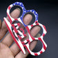 Patterned Metal Knuckle Duster Boxing Training Four Finger Tiger Fist Buckle Outdoor Camping Security Defense Tiger Ring Buckle Self-defense EDC Tool