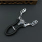 Zinc Alloy Slingshot Cow Three Card Leather Ball Mirror Cow Head Slingshot Stand