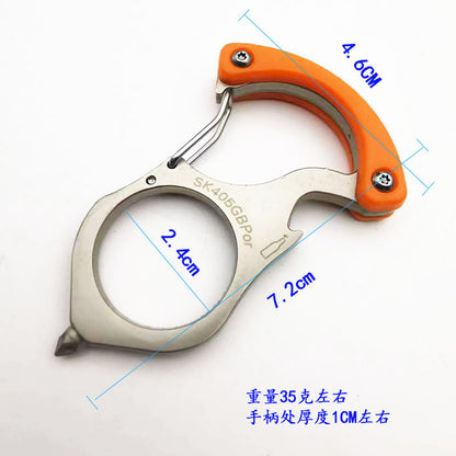 Sharp Blade Single Finger Knuckle Duster Fob Keychain Window Breakers Boxing Fighting Training Martial Arts Self-defense Tools