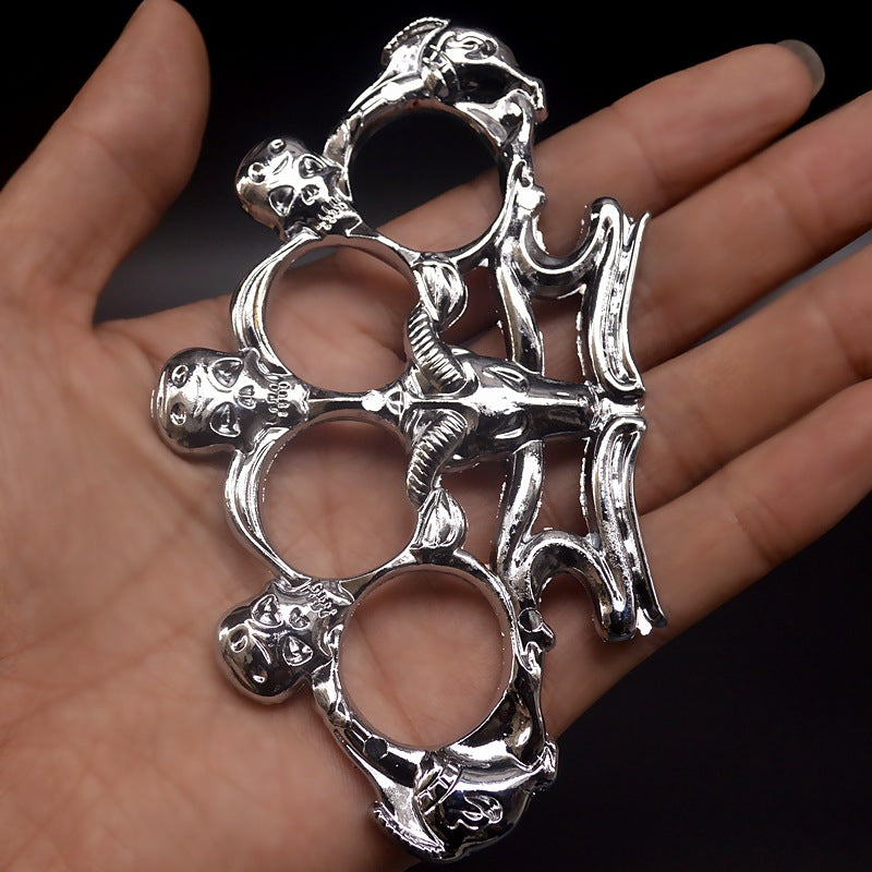 Sheep Skull Knuckle Duster Finger Tiger Martial Arts Practice Four Fingers Hand Clasp Boxing Ring Combat Protective Gear EDC Tools