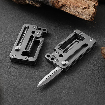 Multifunctional Titanium Pocket Knife Hiking Buckle Bottle Opener Tool