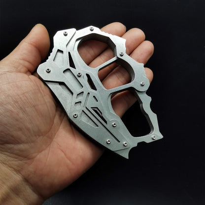 Stainless Steel Knuckle Duster Boxing Window Breaker Self Defense Protector Pocket EDC Tool