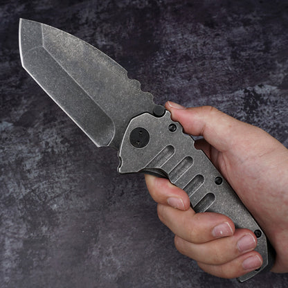 Outdoor Tactical  Folding Knife 9cr18mov Sharp Blade Stone Wash Steel G10 Handle Camping Pocket Knives