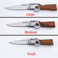 AK47 Automatic Folding Knife with Light Colored Wood Textured Pocket knives