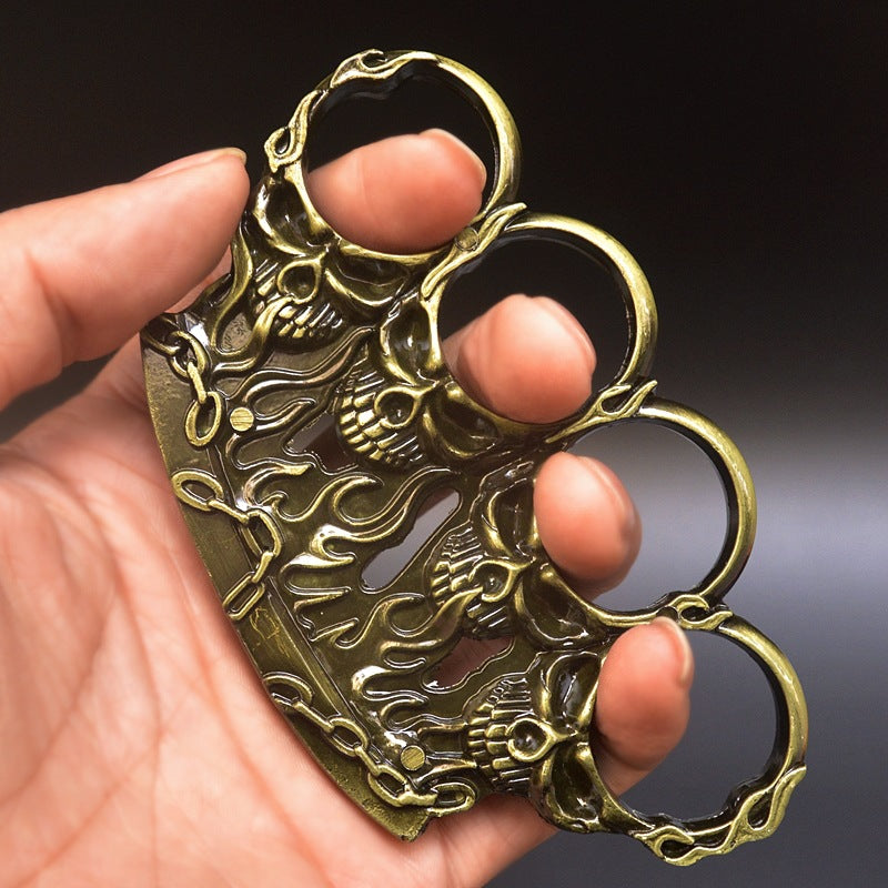 Style Knuckles Ghost Fire Style Knuckle Duster Four Fingers Tiger Fist Ring Hand Buck ...