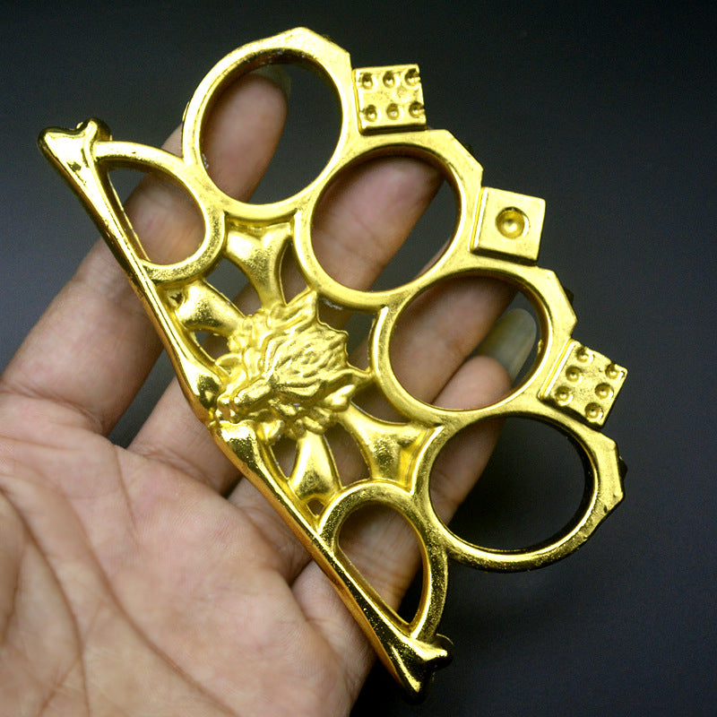 Wolf Head Style Knuckle Duster Four-fingered Tiger Defense Gloves with ...