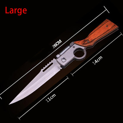 AK47  Folding Knife with Light Colored Wood Textured Pocket knives