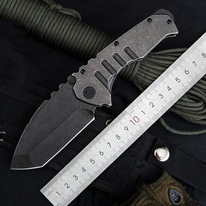 Outdoor Tactical  Folding Knife 9cr18mov Sharp Blade Stone Wash Steel G10 Handle Camping Pocket Knives