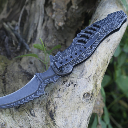 Solid Embossed Folding Knife Outdoor Tactical Pocket Knives