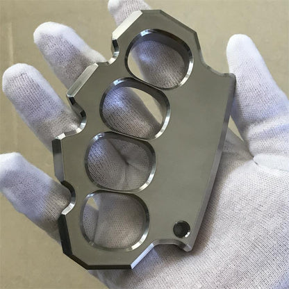 Rugged Stainless Steel Knuckle Duster Finger Buckle Outdoor Defense Boxing Window Breaker Combat Training Gear