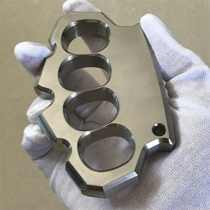 Rugged Stainless Steel Knuckle Duster Finger Buckle Outdoor Defense Boxing Window Breaker Combat Training Gear