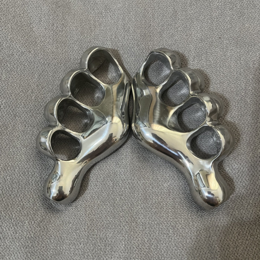 Left and Right Hand Steel Knuckle Duster Boxing Defense Protective Gear