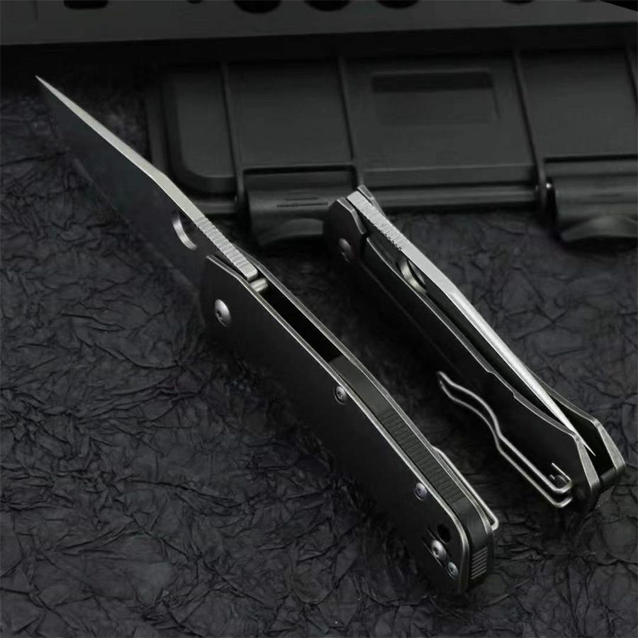 Titanium Alloy Handle Folding Knife D2 Blade Outdoor Camping Pocket Knives