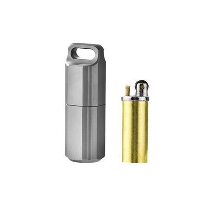 Titanium Lighter Sealed Waterproof Pill Holder