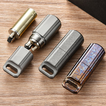 Titanium Lighter Sealed Waterproof Pill Holder