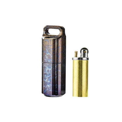 Titanium Lighter Sealed Waterproof Pill Holder