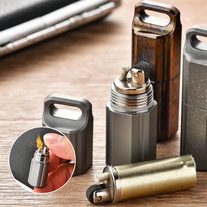 Titanium Lighter Sealed Waterproof Pill Holder