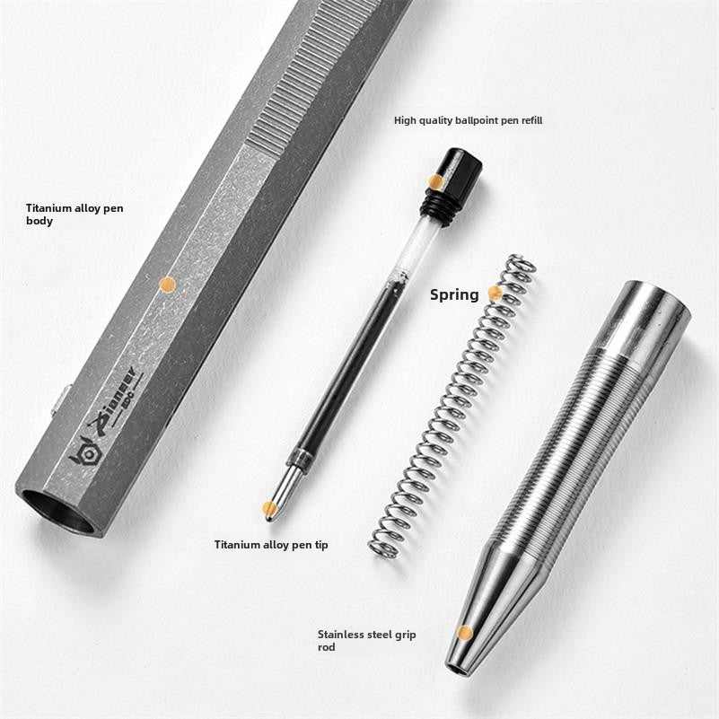 Push Slide Tactical Pen Titanium Crowbar