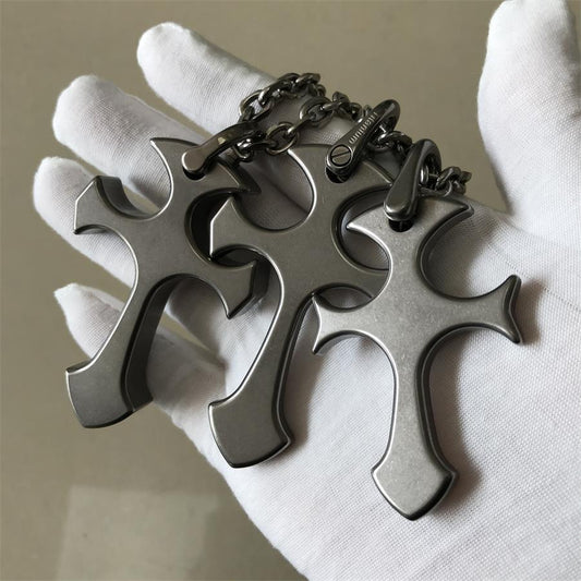 Cross Titanium Knuckle Duster Self-defense Window Breaking EDC Tool