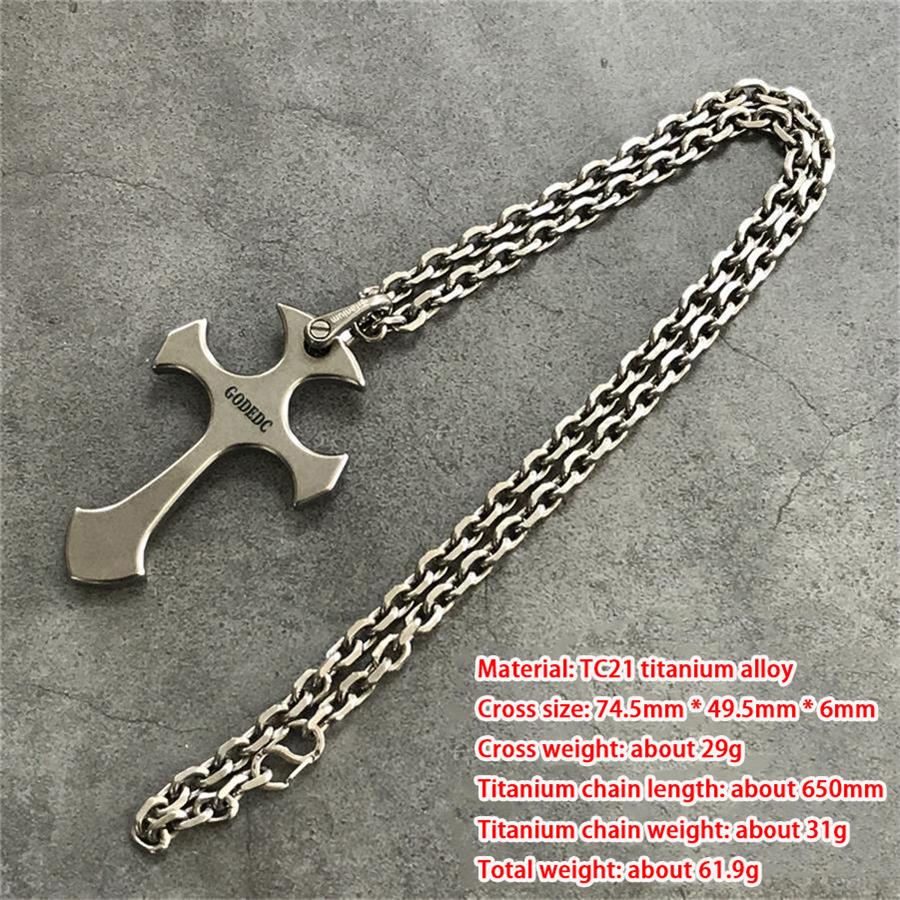 GODEDC Titanium Cross Knuckle Self Defense Necklace Decoration