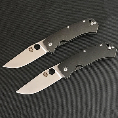 LIOME Outdoor Folding Knife D2 Blade Titanium Alloy Handle Camping Pocket Knives