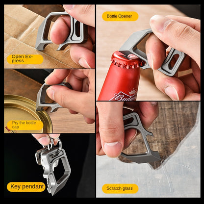 Titanium Bottle Opener Knuckle Duster Defense Pendant