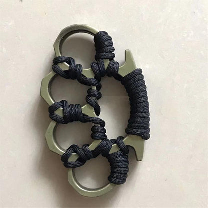 Umbrella Rope Knuckle Duster Four Finger Defense Fitness Training Boxing Window Breaker Combat Protective Gear Portable EDC Tool