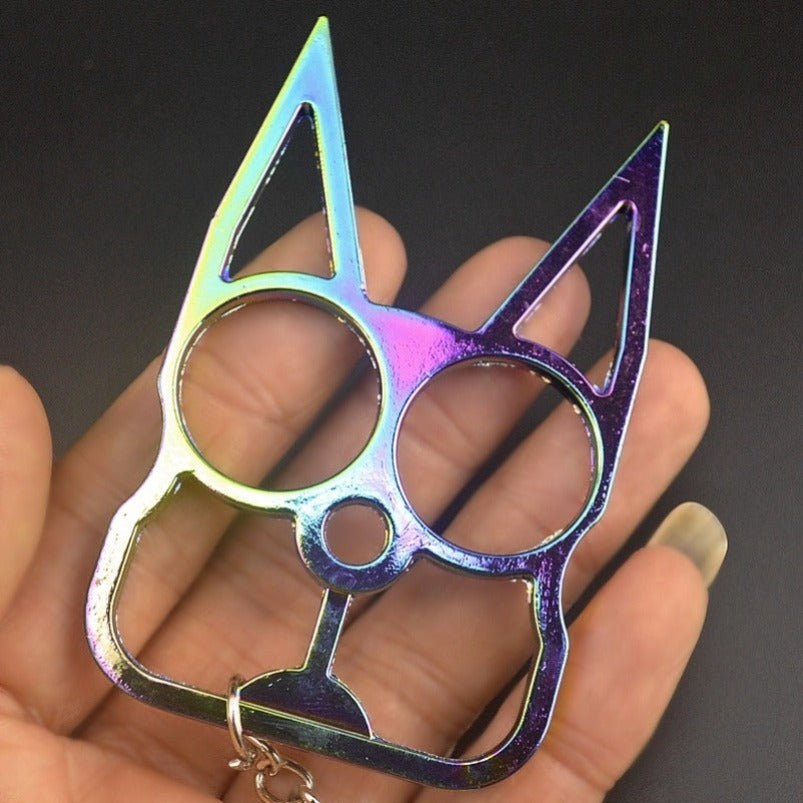 Keychain Cat Knuckle Duster EDC Self-defense Decoration