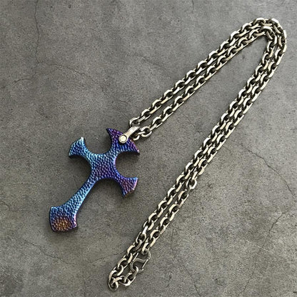 Handmade TC21 Titanium Cross Pendant Necklace